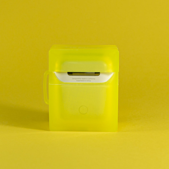 Caurspidīgs maciņš Apple Airpods austiņam - Ice yellow, dzeltenā krāsa case