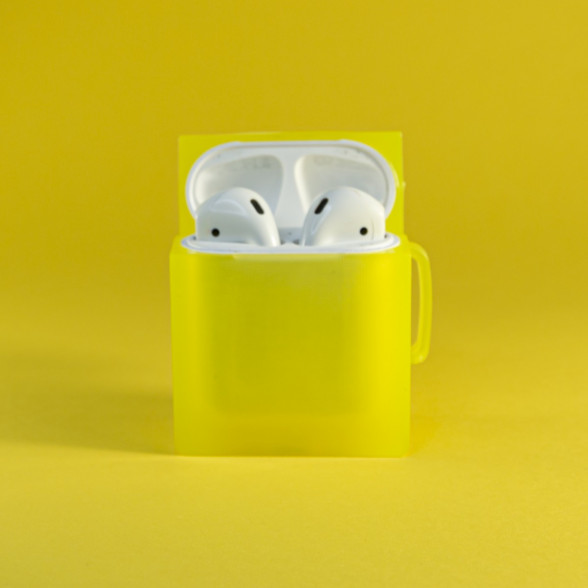 Caurspidīgs maciņš Apple Airpods austiņam - Ice yellow, dzeltenā krāsa case