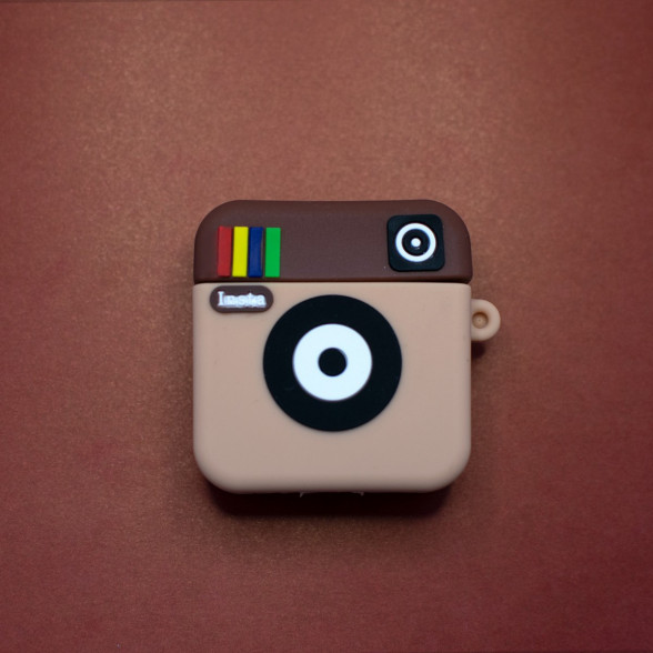 Airpods aizsargvāciņš Retro Instagram. Stilīgs bezvadu austiņu vāciņš.