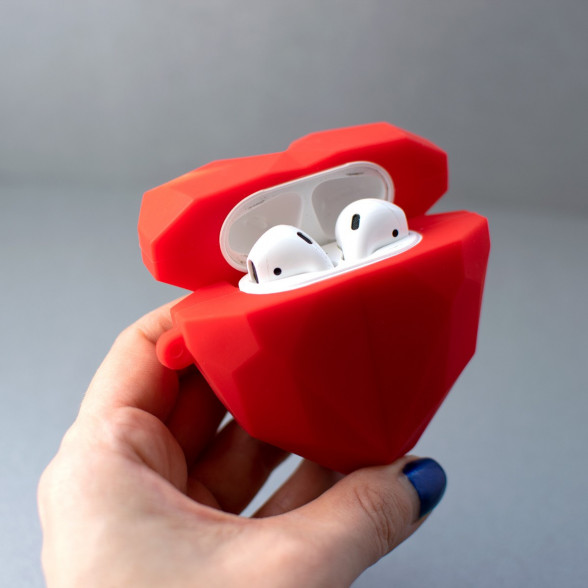 Silikona Airpods  aizsargvāciņš  Kaislīga sirds, sarkanā krāsā